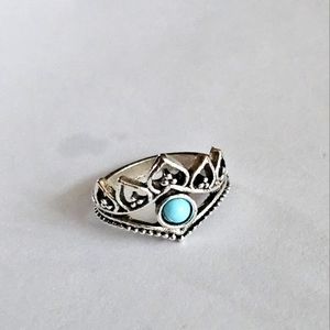 TURQUOISE BOHO FASHION SILVER LADIES NEW SIZE 8 RING